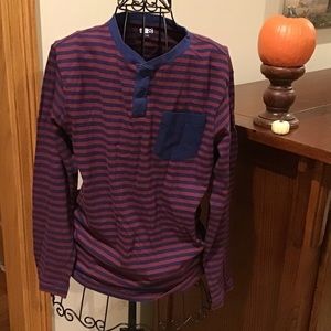 Shirt Crazy 8 Henley style Striped XL 14
